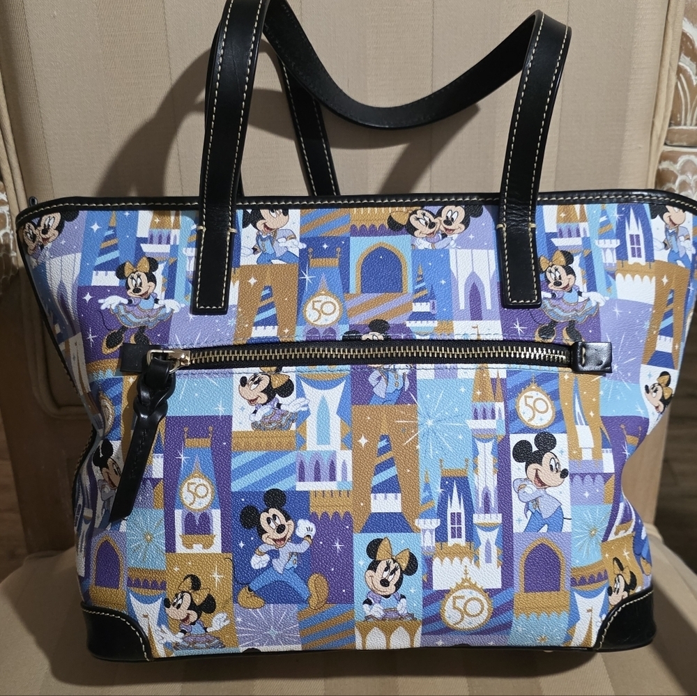 DOONEY AND BURKE DISNEY 50TH ANNIVERSARY HANDBAG PURSE TOTE Mickey & Minnie - Picture 5 of 10
